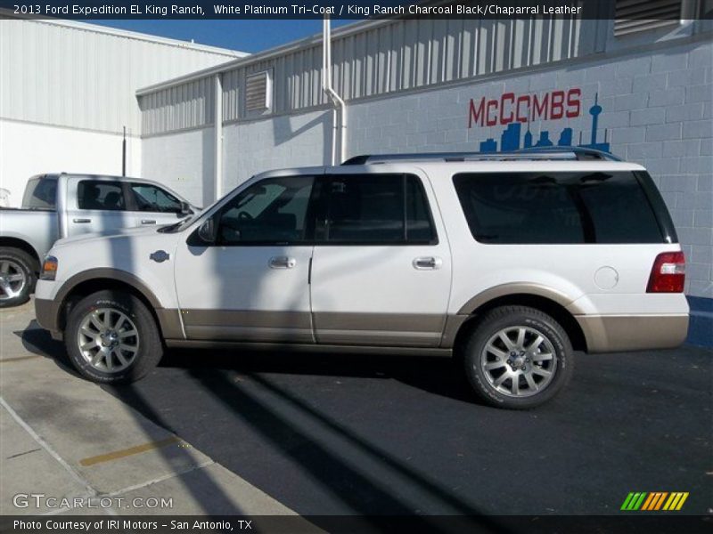 White Platinum Tri-Coat / King Ranch Charcoal Black/Chaparral Leather 2013 Ford Expedition EL King Ranch