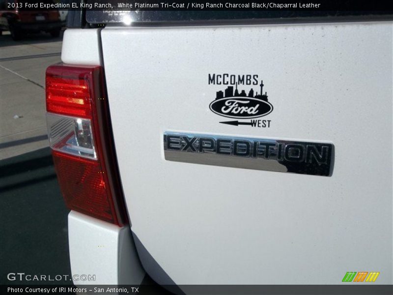 White Platinum Tri-Coat / King Ranch Charcoal Black/Chaparral Leather 2013 Ford Expedition EL King Ranch