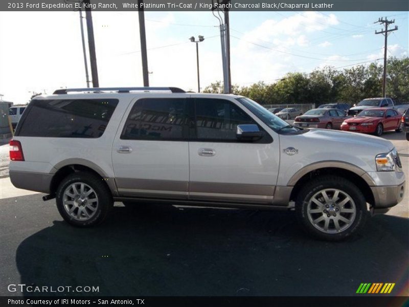 White Platinum Tri-Coat / King Ranch Charcoal Black/Chaparral Leather 2013 Ford Expedition EL King Ranch