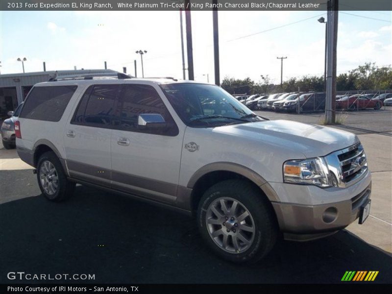 White Platinum Tri-Coat / King Ranch Charcoal Black/Chaparral Leather 2013 Ford Expedition EL King Ranch