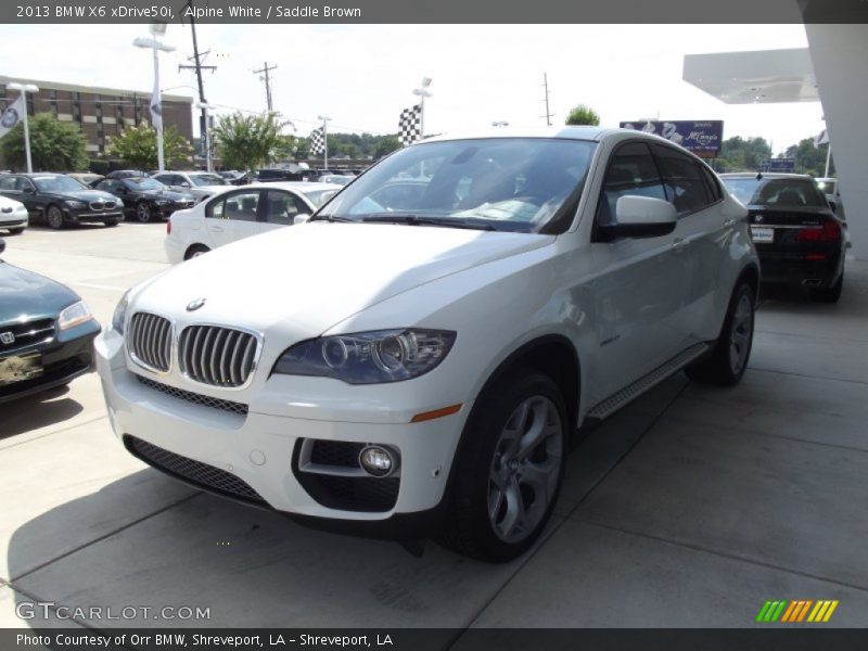 Alpine White / Saddle Brown 2013 BMW X6 xDrive50i