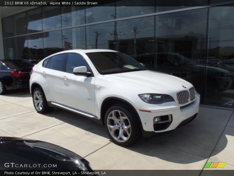 Alpine White / Saddle Brown 2013 BMW X6 xDrive50i