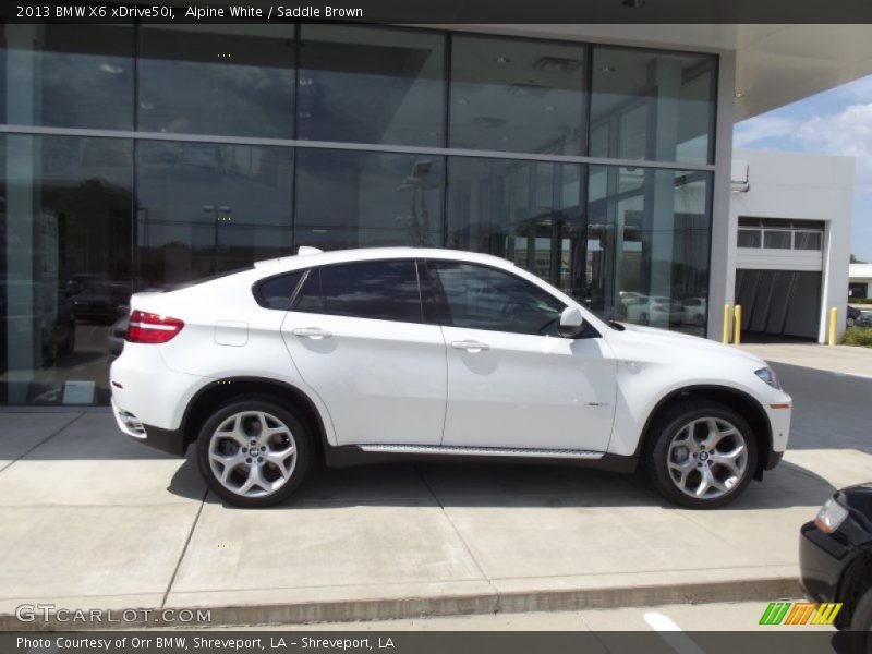 Alpine White / Saddle Brown 2013 BMW X6 xDrive50i