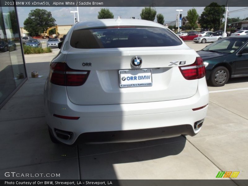 Alpine White / Saddle Brown 2013 BMW X6 xDrive50i