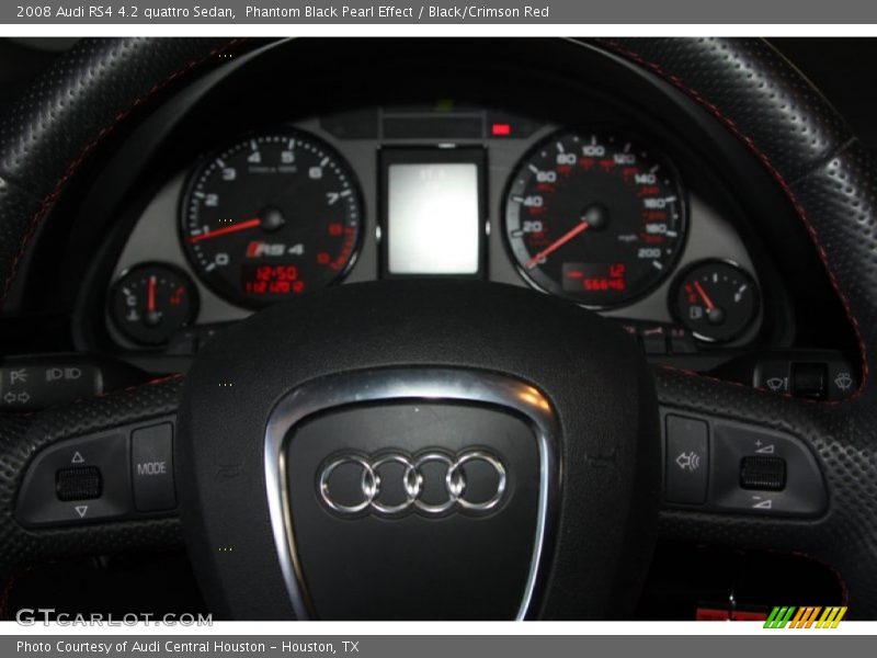 Phantom Black Pearl Effect / Black/Crimson Red 2008 Audi RS4 4.2 quattro Sedan