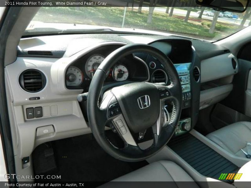 White Diamond Pearl / Gray 2011 Honda Pilot Touring