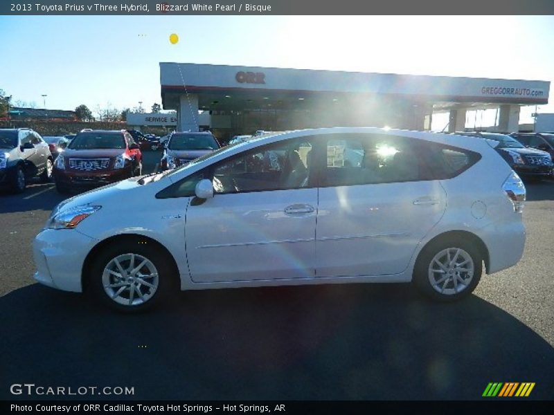 Blizzard White Pearl / Bisque 2013 Toyota Prius v Three Hybrid