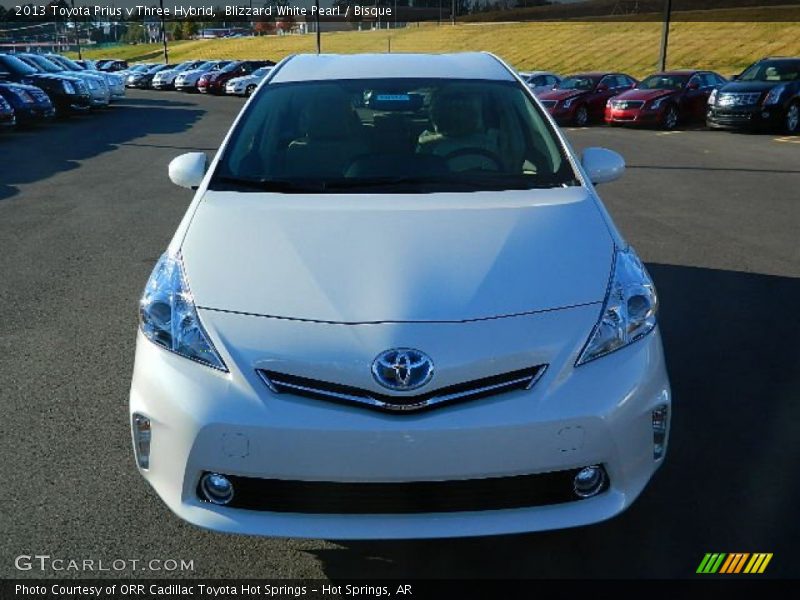 Blizzard White Pearl / Bisque 2013 Toyota Prius v Three Hybrid