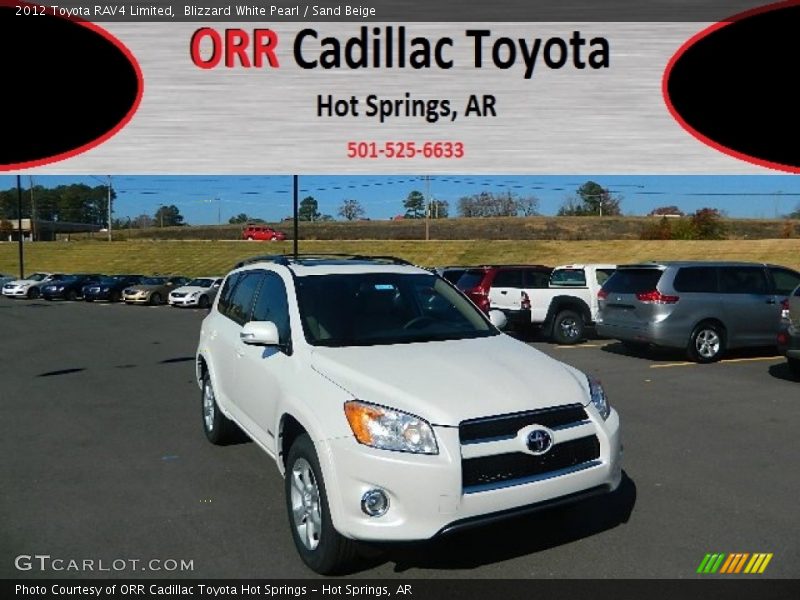 Blizzard White Pearl / Sand Beige 2012 Toyota RAV4 Limited