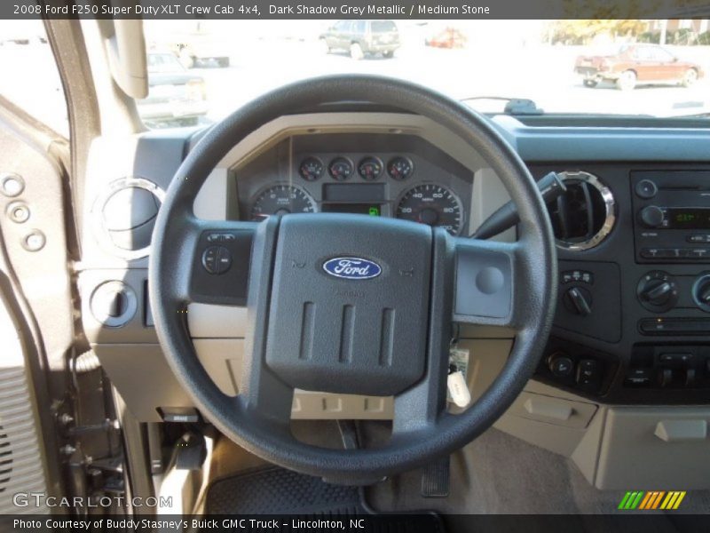 Dark Shadow Grey Metallic / Medium Stone 2008 Ford F250 Super Duty XLT Crew Cab 4x4