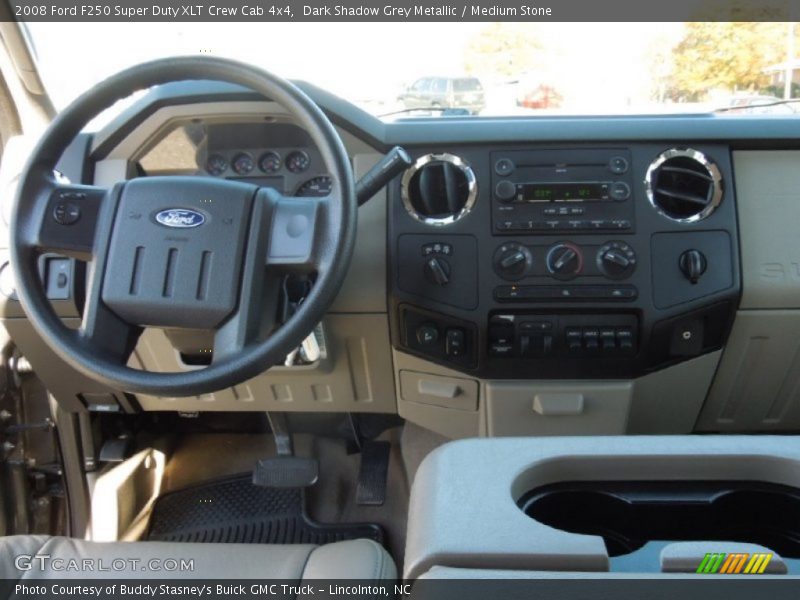 Dark Shadow Grey Metallic / Medium Stone 2008 Ford F250 Super Duty XLT Crew Cab 4x4