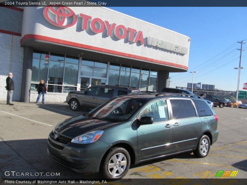Aspen Green Pearl / Stone Gray 2004 Toyota Sienna LE