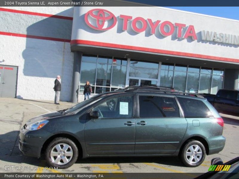 Aspen Green Pearl / Stone Gray 2004 Toyota Sienna LE