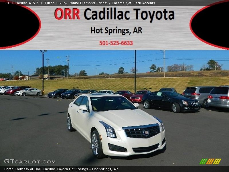 White Diamond Tricoat / Caramel/Jet Black Accents 2013 Cadillac ATS 2.0L Turbo Luxury