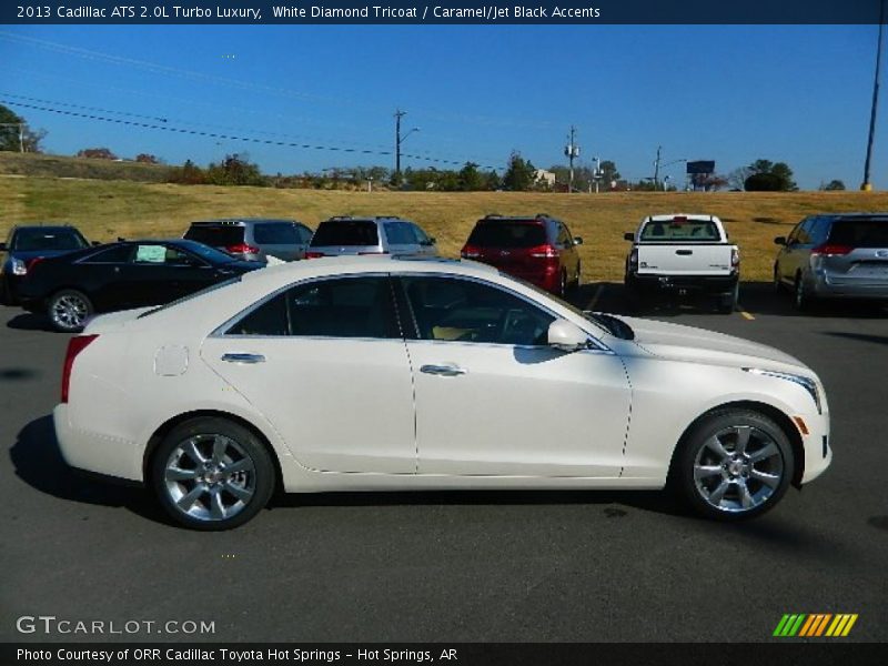 White Diamond Tricoat / Caramel/Jet Black Accents 2013 Cadillac ATS 2.0L Turbo Luxury