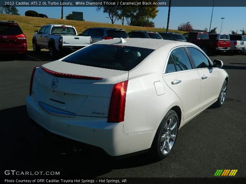 White Diamond Tricoat / Caramel/Jet Black Accents 2013 Cadillac ATS 2.0L Turbo Luxury
