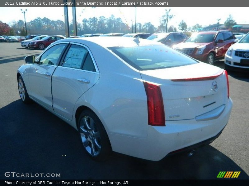 White Diamond Tricoat / Caramel/Jet Black Accents 2013 Cadillac ATS 2.0L Turbo Luxury