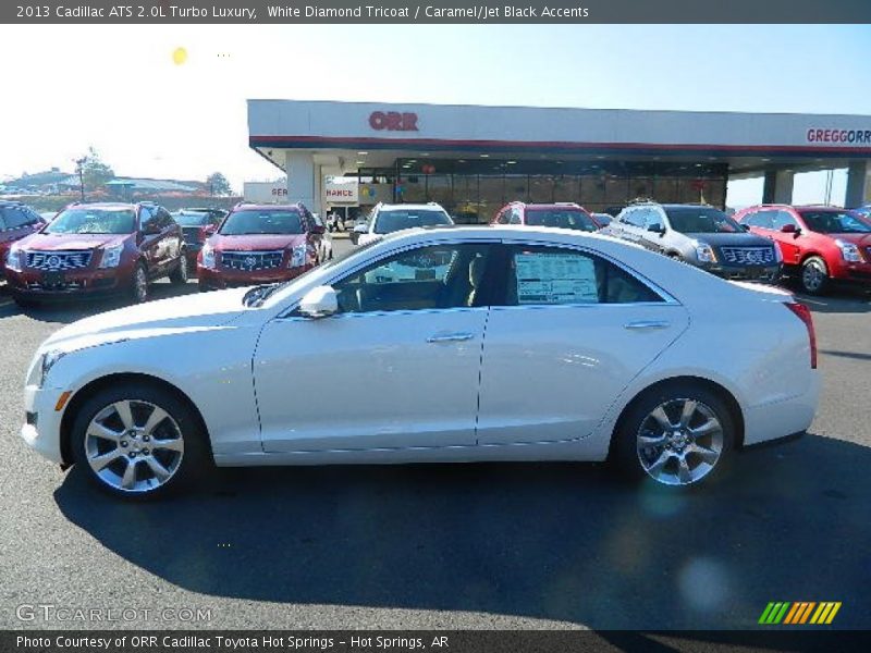 White Diamond Tricoat / Caramel/Jet Black Accents 2013 Cadillac ATS 2.0L Turbo Luxury