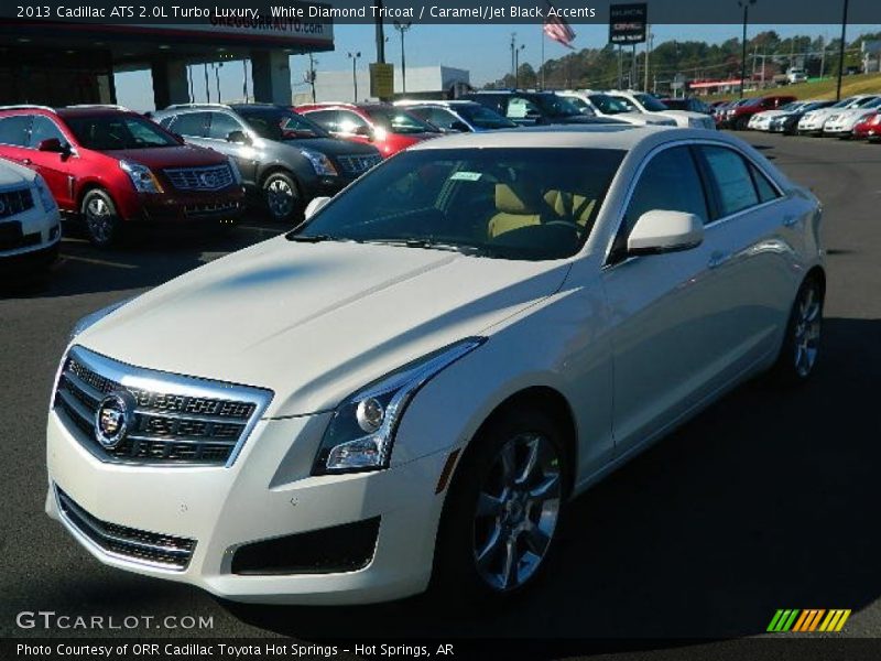 White Diamond Tricoat / Caramel/Jet Black Accents 2013 Cadillac ATS 2.0L Turbo Luxury