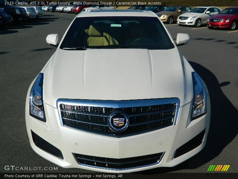 White Diamond Tricoat / Caramel/Jet Black Accents 2013 Cadillac ATS 2.0L Turbo Luxury