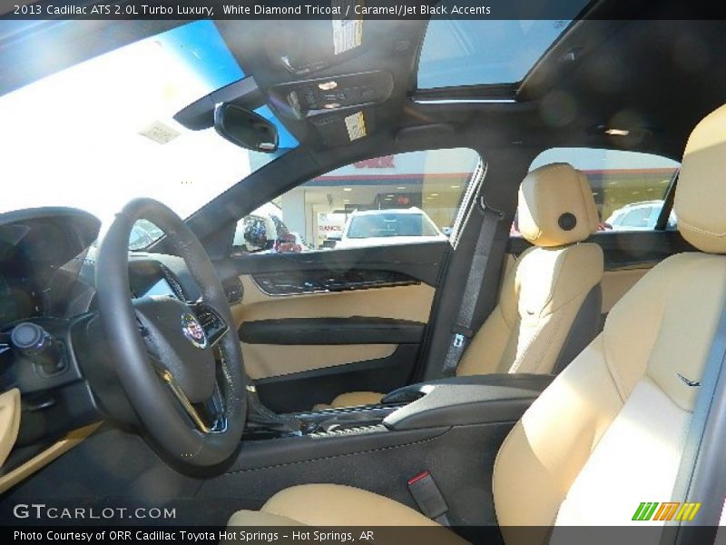 White Diamond Tricoat / Caramel/Jet Black Accents 2013 Cadillac ATS 2.0L Turbo Luxury