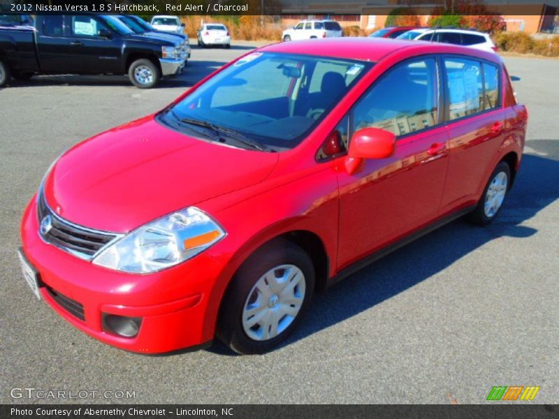 Red Alert / Charcoal 2012 Nissan Versa 1.8 S Hatchback