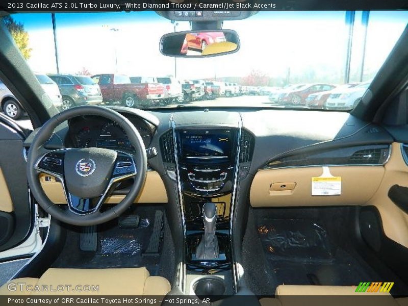 White Diamond Tricoat / Caramel/Jet Black Accents 2013 Cadillac ATS 2.0L Turbo Luxury