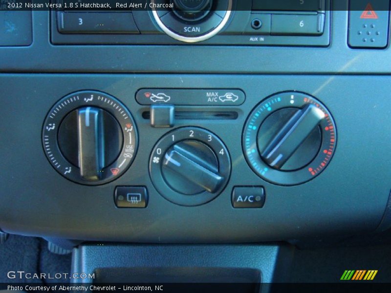 Red Alert / Charcoal 2012 Nissan Versa 1.8 S Hatchback