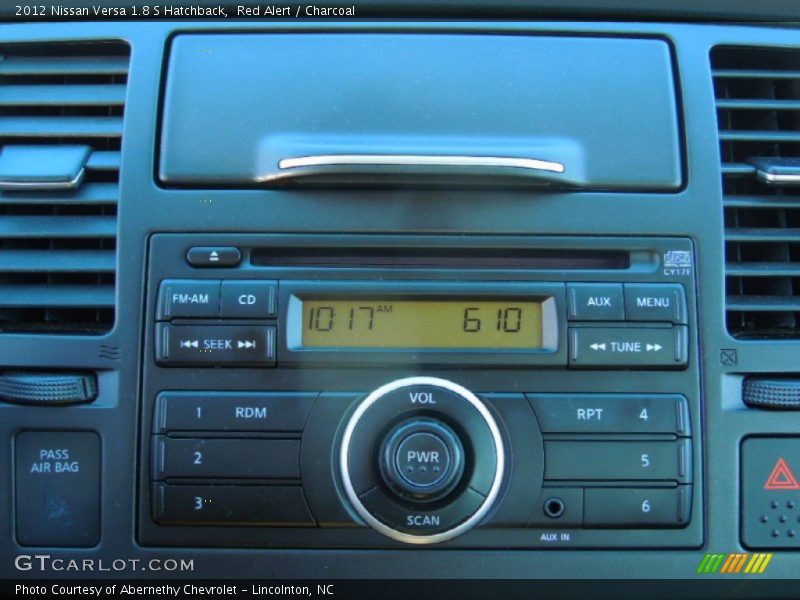 Red Alert / Charcoal 2012 Nissan Versa 1.8 S Hatchback