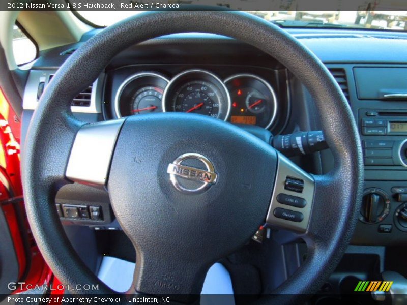 Red Alert / Charcoal 2012 Nissan Versa 1.8 S Hatchback