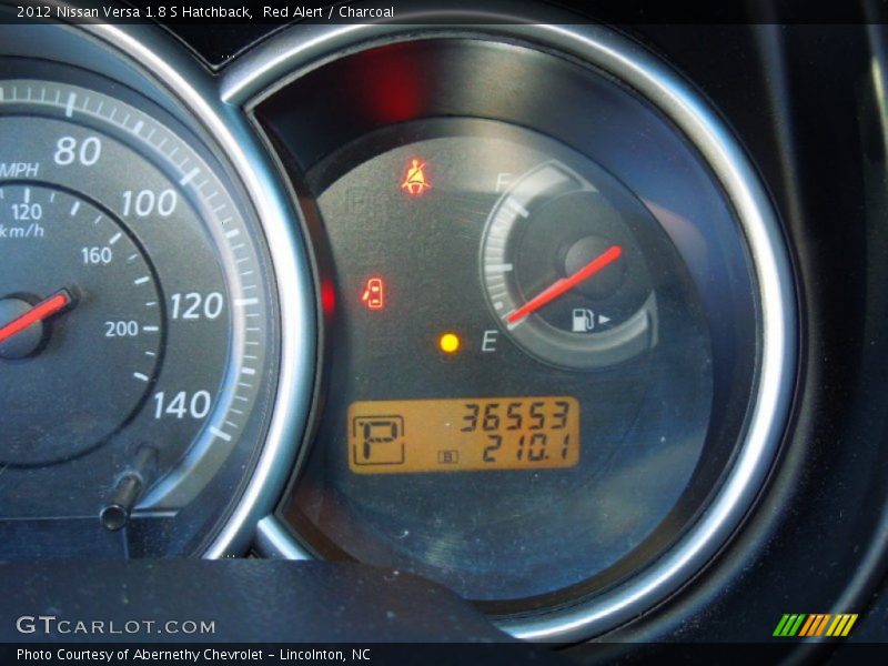 Red Alert / Charcoal 2012 Nissan Versa 1.8 S Hatchback