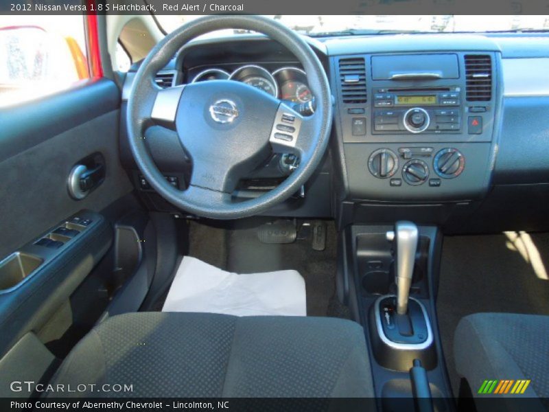 Red Alert / Charcoal 2012 Nissan Versa 1.8 S Hatchback