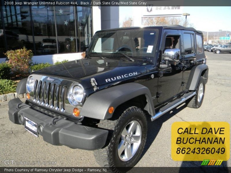 Black / Dark Slate Gray/Med Slate Gray 2008 Jeep Wrangler Unlimited Rubicon 4x4