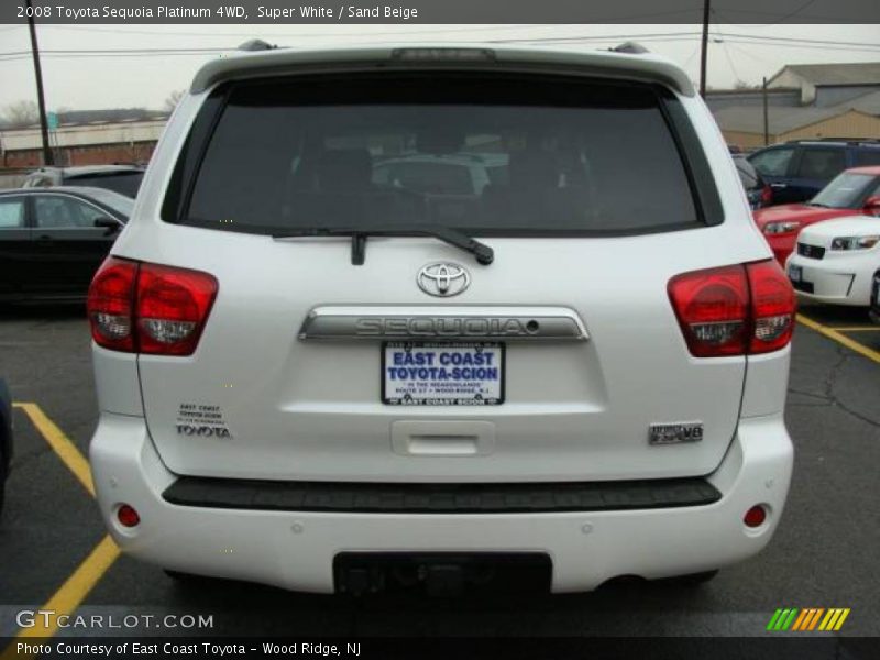 Super White / Sand Beige 2008 Toyota Sequoia Platinum 4WD