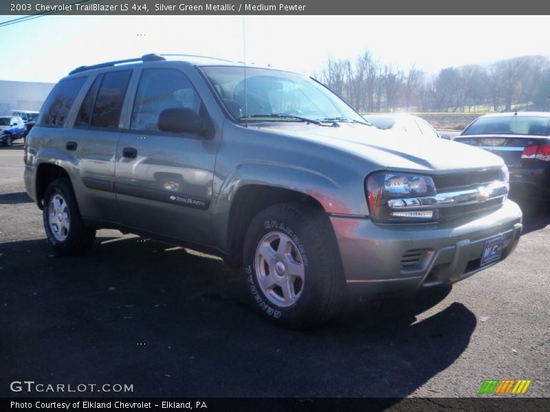 Silver Green Metallic / Medium Pewter 2003 Chevrolet TrailBlazer LS 4x4