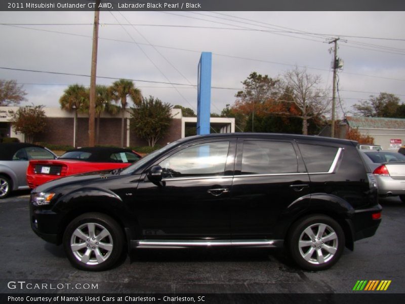 Labrador Black Pearl / Black 2011 Mitsubishi Outlander GT AWD