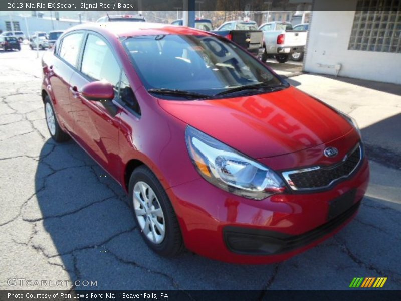Signal Red / Black 2013 Kia Rio EX Sedan