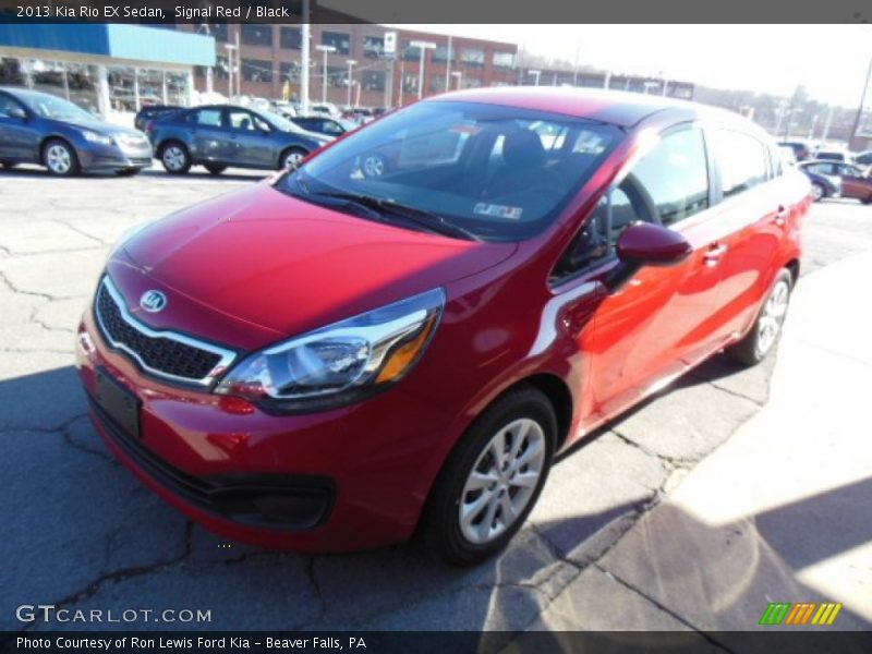 Signal Red / Black 2013 Kia Rio EX Sedan