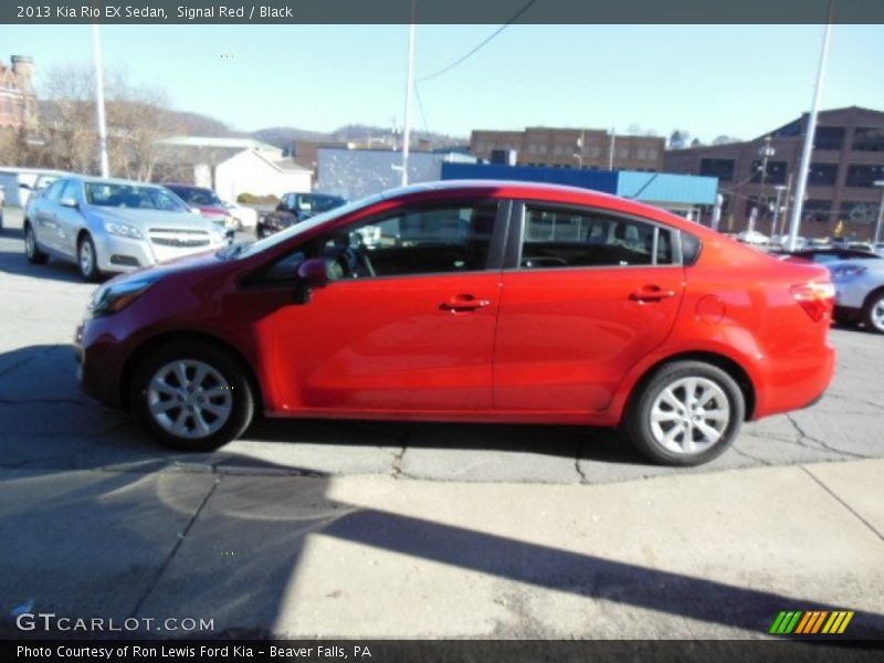 Signal Red / Black 2013 Kia Rio EX Sedan