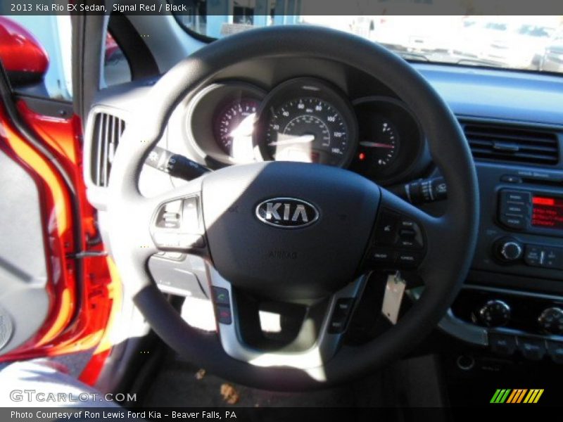 Signal Red / Black 2013 Kia Rio EX Sedan