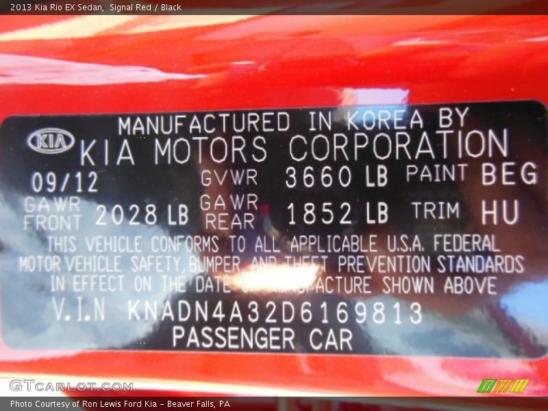 Signal Red / Black 2013 Kia Rio EX Sedan