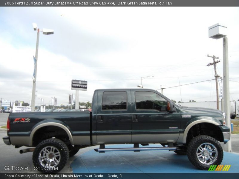 Dark Green Satin Metallic / Tan 2006 Ford F250 Super Duty Lariat FX4 Off Road Crew Cab 4x4