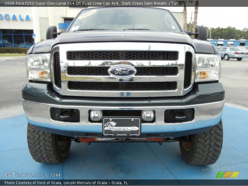 Dark Green Satin Metallic / Tan 2006 Ford F250 Super Duty Lariat FX4 Off Road Crew Cab 4x4