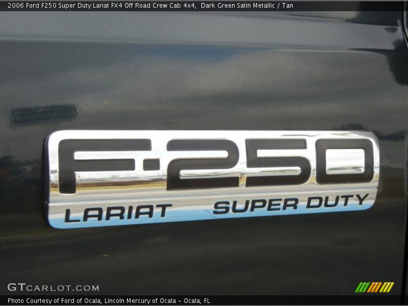 Dark Green Satin Metallic / Tan 2006 Ford F250 Super Duty Lariat FX4 Off Road Crew Cab 4x4