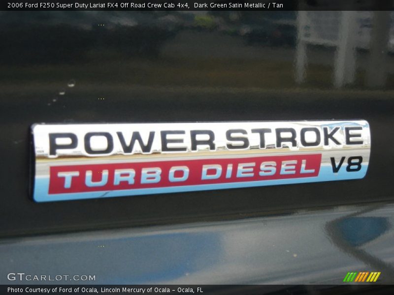 Dark Green Satin Metallic / Tan 2006 Ford F250 Super Duty Lariat FX4 Off Road Crew Cab 4x4