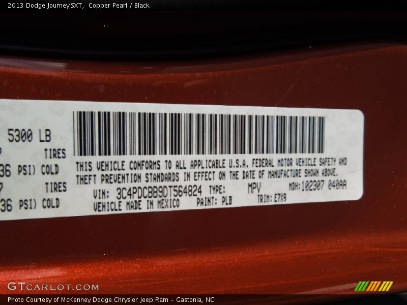Copper Pearl / Black 2013 Dodge Journey SXT