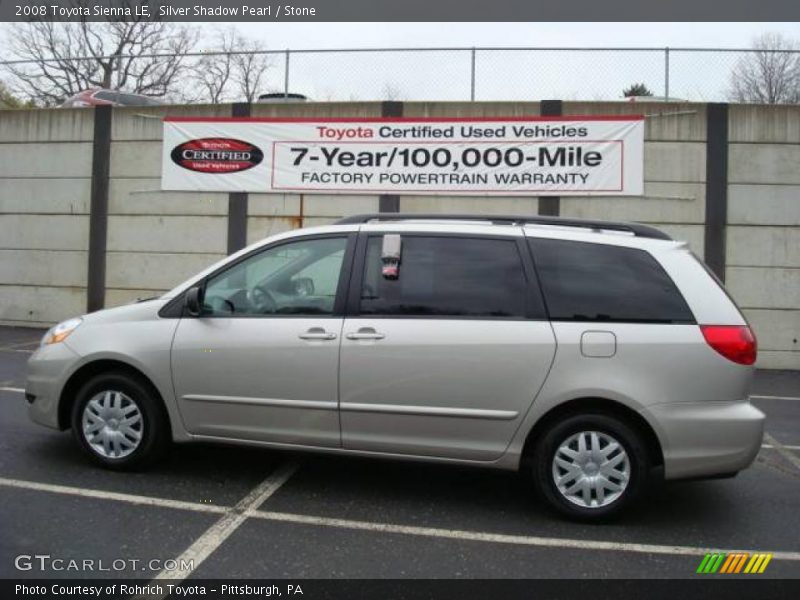 Silver Shadow Pearl / Stone 2008 Toyota Sienna LE