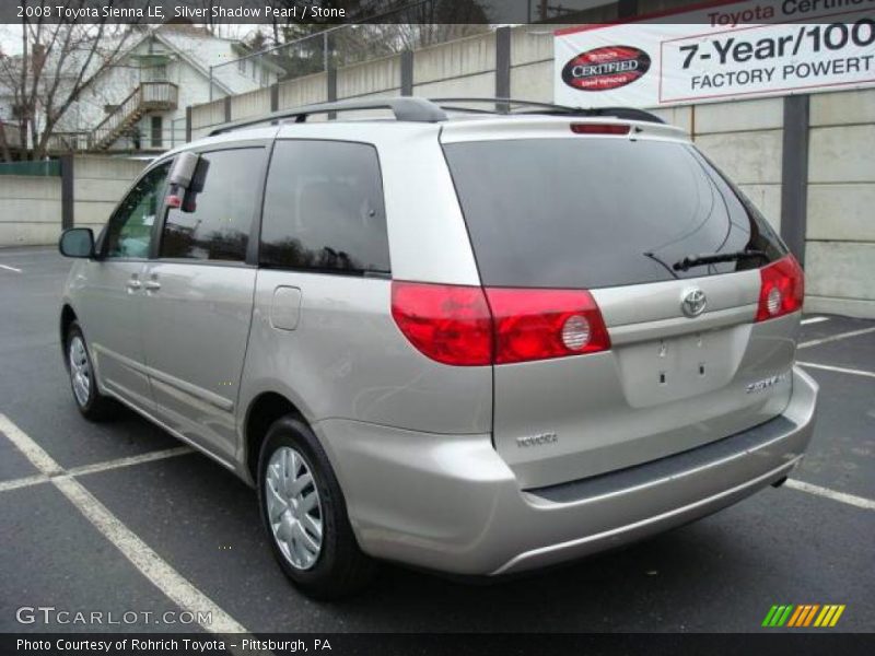 Silver Shadow Pearl / Stone 2008 Toyota Sienna LE