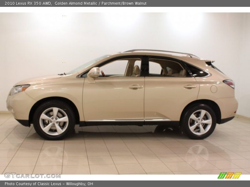 Golden Almond Metallic / Parchment/Brown Walnut 2010 Lexus RX 350 AWD