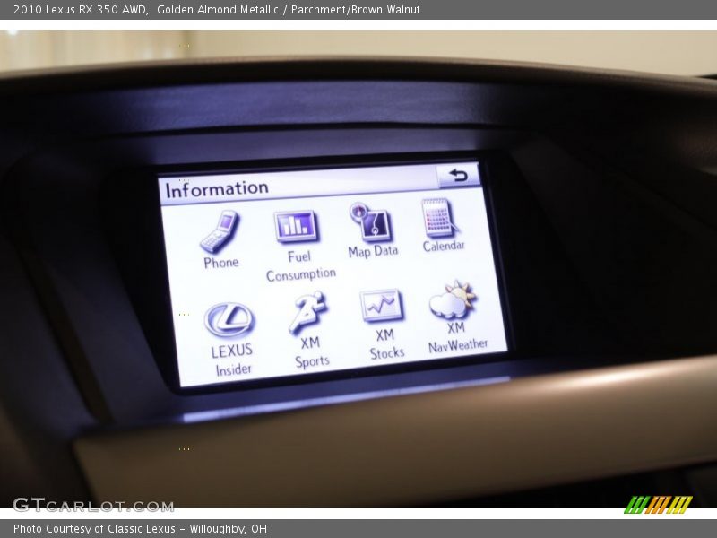 Golden Almond Metallic / Parchment/Brown Walnut 2010 Lexus RX 350 AWD